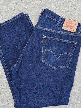 Levi's 505 Regular Fit Men's Jeans 44x32 Dark Wash Denim Made In Canada